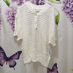 Sonoma Cream Knit Button-Up Cardigan